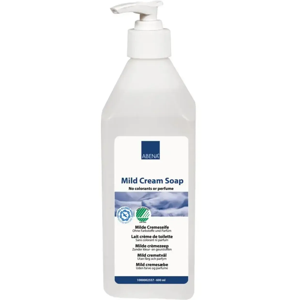 Cremesæbe - Abena Mild - Uden parfume og farve - 600 ml - 8 stk
