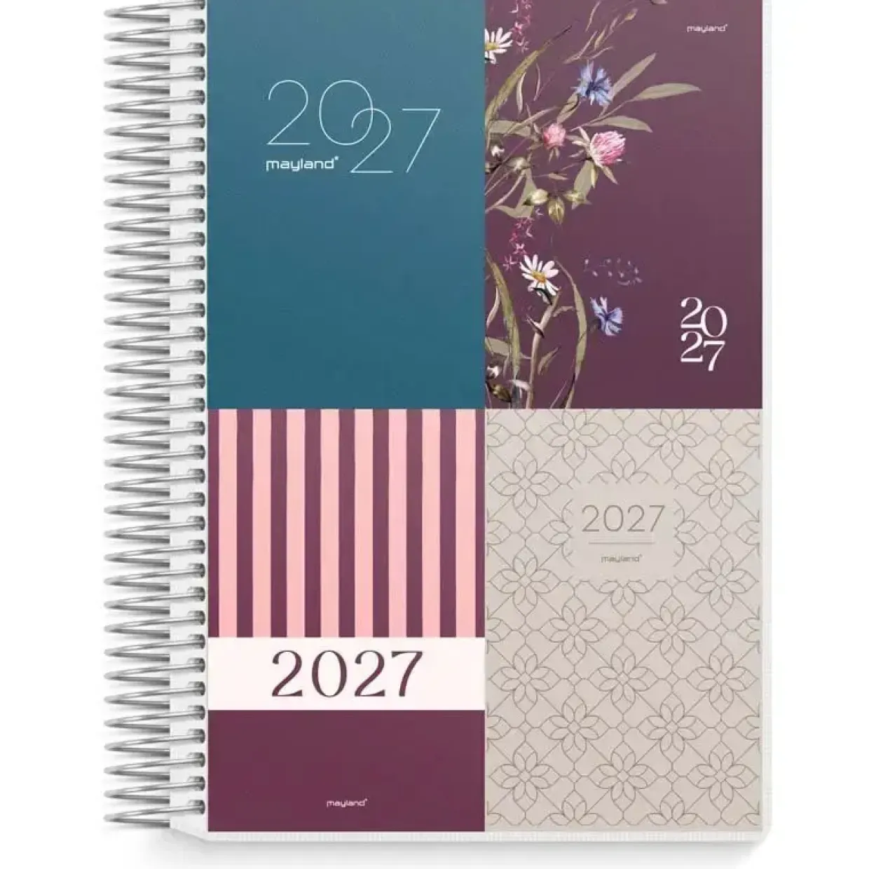 Dagkalender m/4 illu. - 140x181mm - Spiral - PP-plast - 2027 - Mayland - 27209000