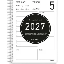 Dagkalender - SENIOR - 186x238mm - Spiral - 2027 - Mayland - 27226200