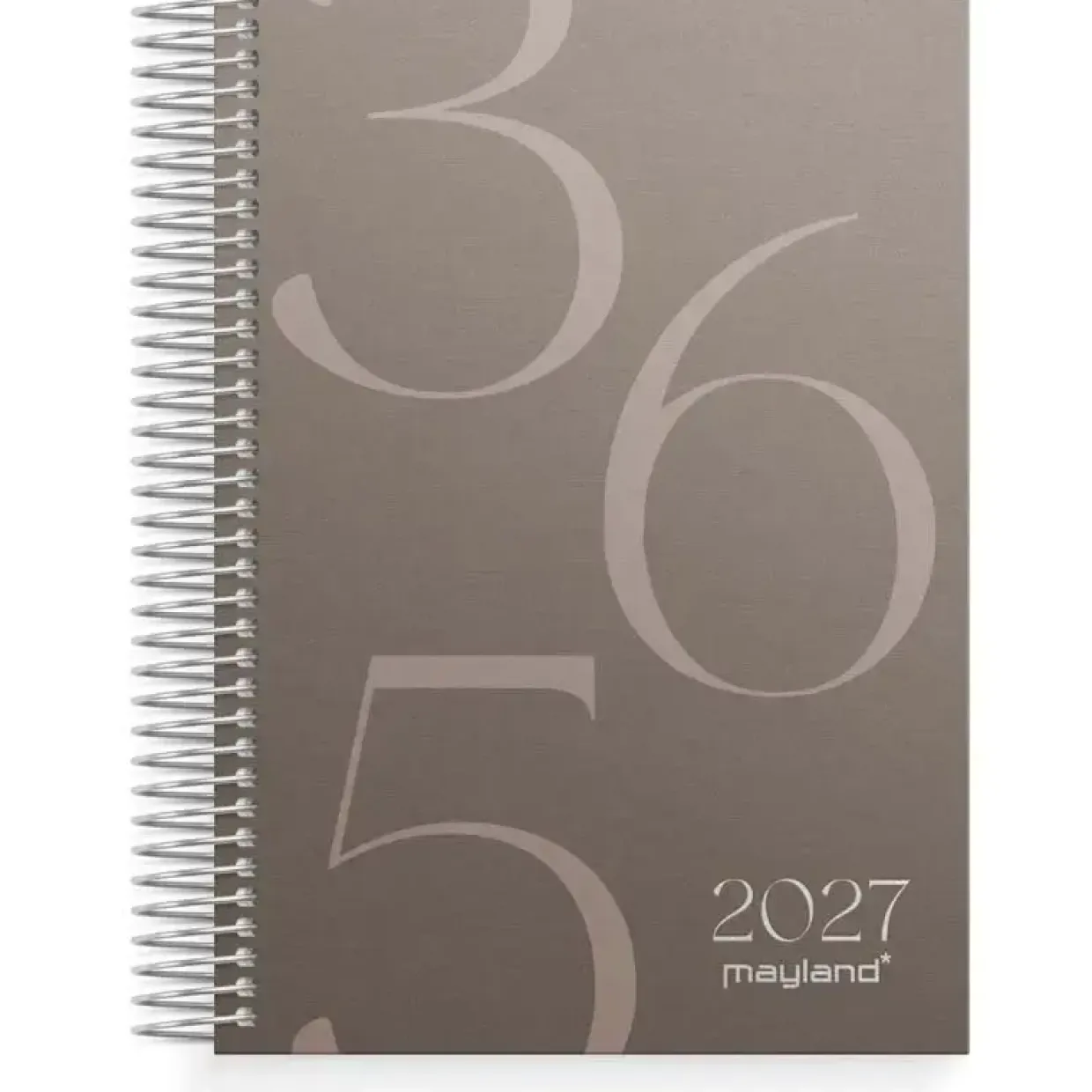 Dagkalender - 140x179mm - Spiral - Karton - Brun - 2027 - Mayland - 27208020
