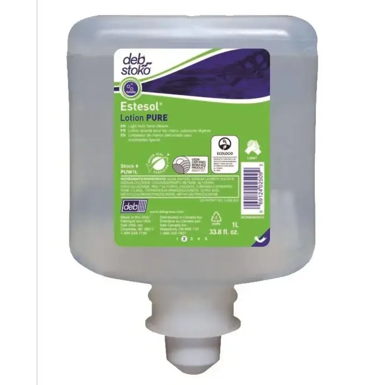Deb Stoko Estesol Lotion PURE Cremesæbe PUW1lL - 1 liter patron