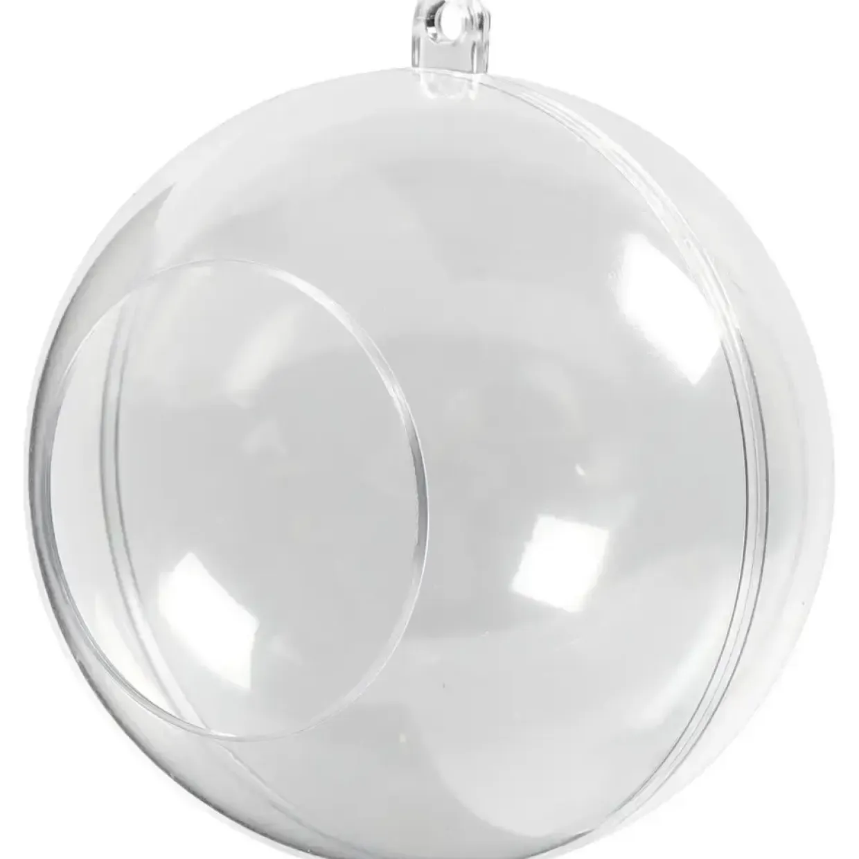 Dekorationskugle med hul, diam. 8 cm, transparent, 5stk.