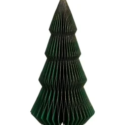 Dekorationstræ 30cm - Grøn juletræ med glimmer - 6 stk