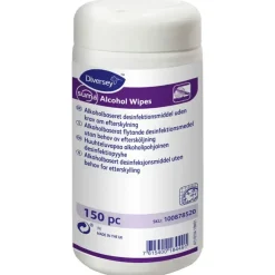 Desinfektionsservietter, Diversey Suma, 18x13,5cm, nonwoven, ethanolbaseret - 12 stk