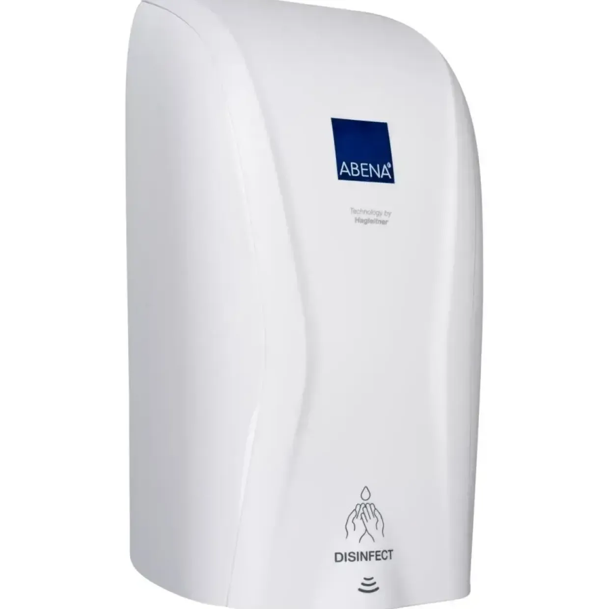 Dispenser, ABENA Technology by Hagleitner, 12,6x13,1x25,3cm, hvid, plast, til desinfektiongel, hybrid