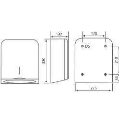 Dispenser, Katrin 988113, Dispenser til håndklædeark nonstop hvid, Maxi, 13,2x27,5x33cm