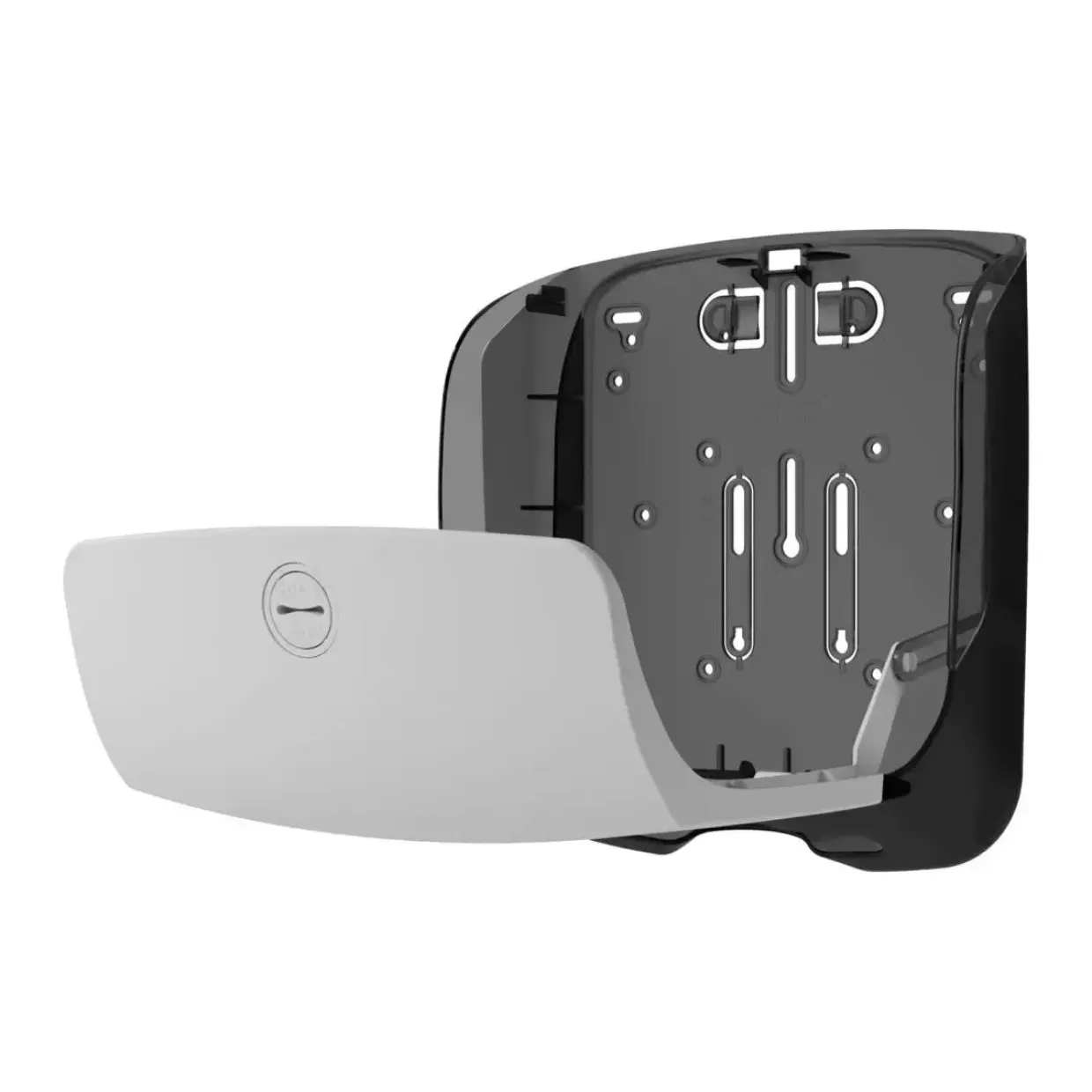 Dispenser, Katrin 88942, S, 13,5x30x30,3cm, hvid, plast, til alle håndklædeark