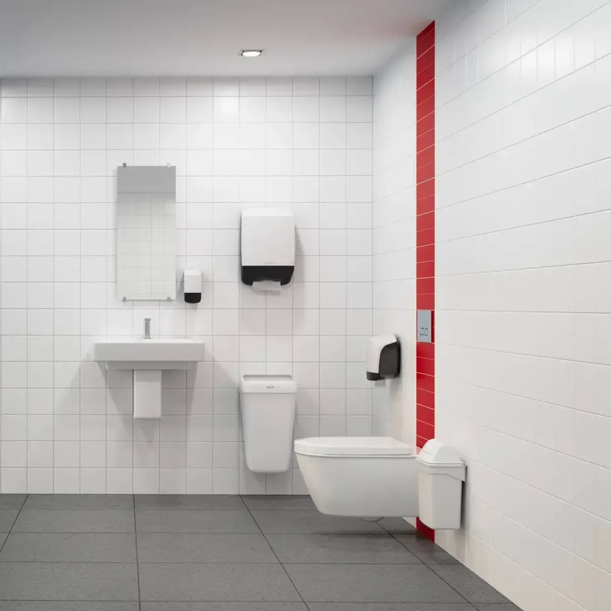 Dispenser, Katrin 77496, 17,2x15,2x31,2cm hvid plast til 2 ruller toiletpapir