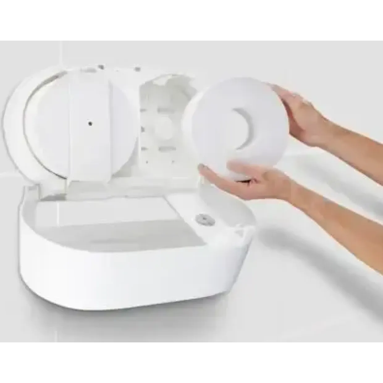 Dispenser, Kimberly-Clark Aquarius, Midi, 13,3x46,4x27,4cm, hvid, til toiletpapir med centertræk - 1 stk