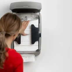 Dispenser til håndklædeark, Katrin 77410, Midi 14,6x30,1x45cm hvid plast