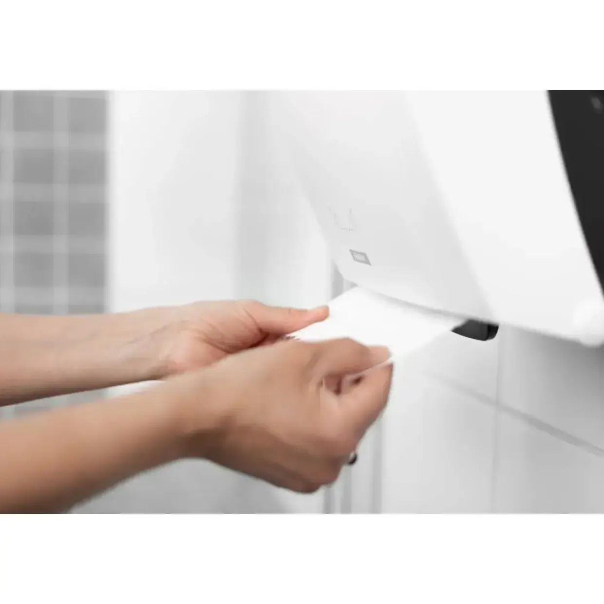 Dispenser til håndklæderuller, Katrin 82094, 21,6x32,2x39,7cm hvid plast