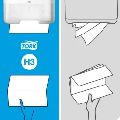 Dispenser til papirhåndklæder, Tork 553100, Mini H3 single & C-fold - hvid