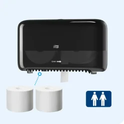 Dispenser Tork 558048 Midsize Twin T7 sort til toiletpapir uden paphylse