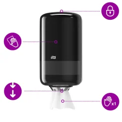 Dispenser Tork M1 558008 sort - til mini håndklæderuller