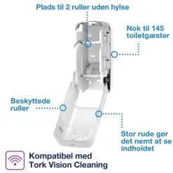 Dispenser Tork OptiServe T7 hvid 2 ruller u/hylse 558041