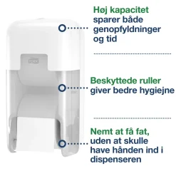 Dispenser Tork OptiServe T7 hvid 2 ruller u/hylse 558041