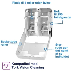 Dispenser Tork OptiServe T7 hvid 4 ruller u/hylse 558051