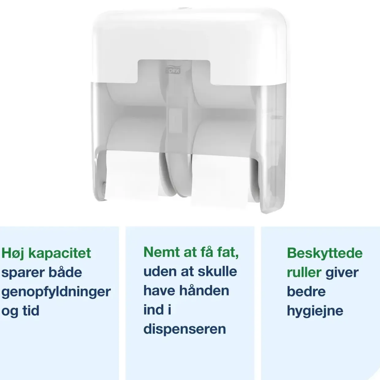Dispenser Tork OptiServe T7 hvid 4 ruller u/hylse 558051