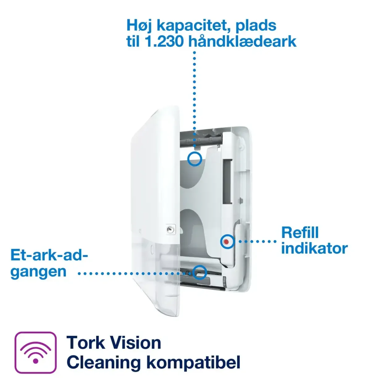 Dispenser Tork 552550 Peakserve Mini Continous H5 Hvid