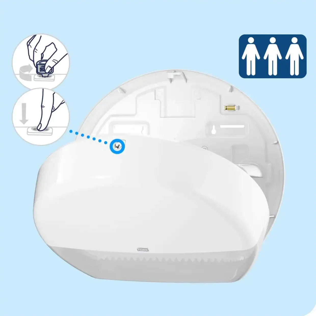 Dispenser Tork T1 554000 til midi jumbo toiletruller midi