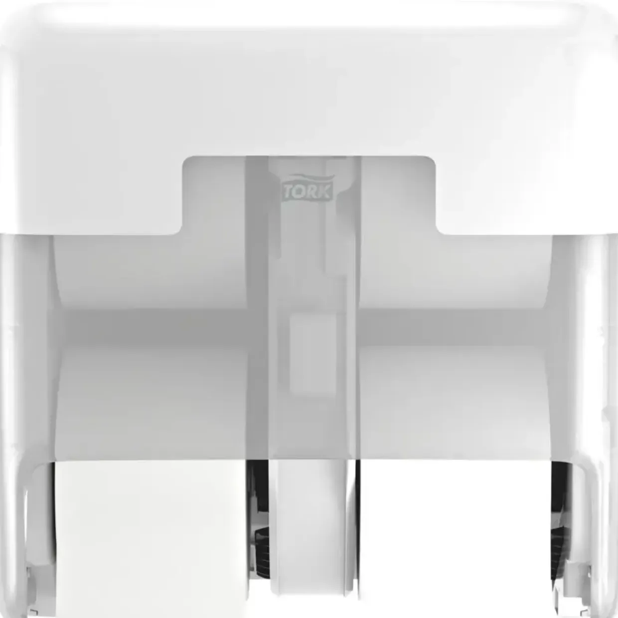 Dispenser, Tork 558051, T7, 32,3x31,9x17,4cm, hvid, plast, til 4 ruller toiletpapir, hylse løs