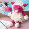 DIY Kit Amigurumi, Får, pink, off hvid, 1 pk.