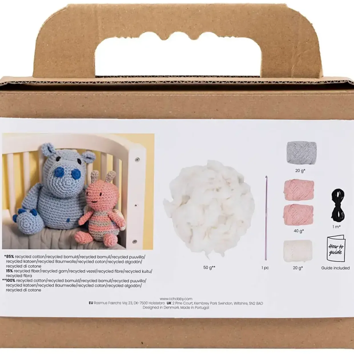 DIY Kit Amigurumi, Honningbi, pastelfarver, 1 pk.