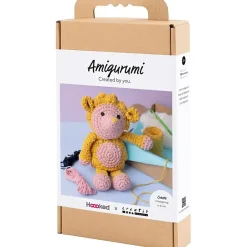 DIY Kit Amigurumi, Pindsvin, lys rosa, varm gul, 1 pk.