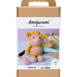 DIY Kit Amigurumi, Pindsvin, lys rosa, varm gul, 1 pk.