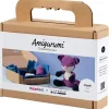 DIY Kit Amigurumi, Ræv, sort, blomme, 1 pk.