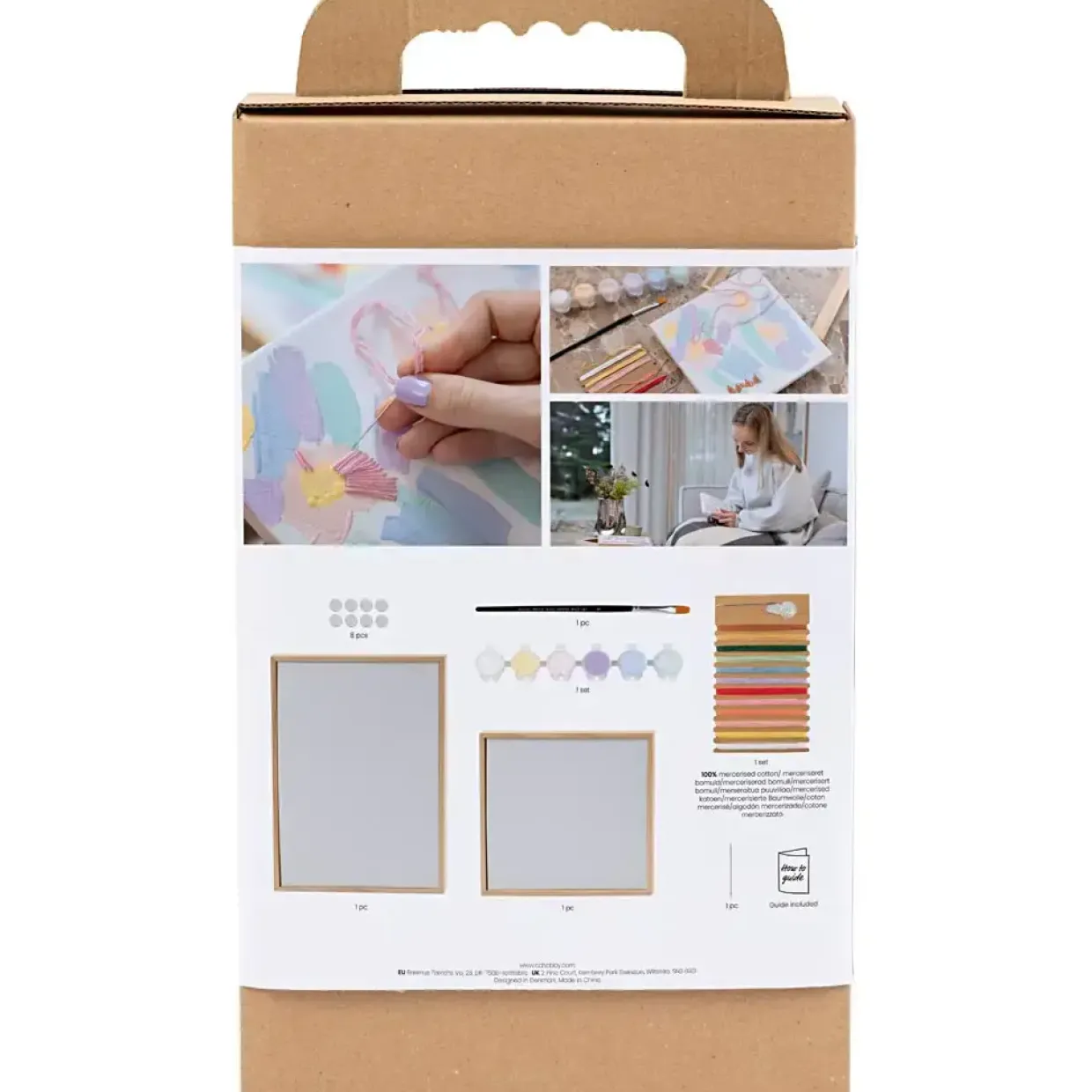 DIY Kit Broderi, Billeder, pastelfarver, 1 pk.