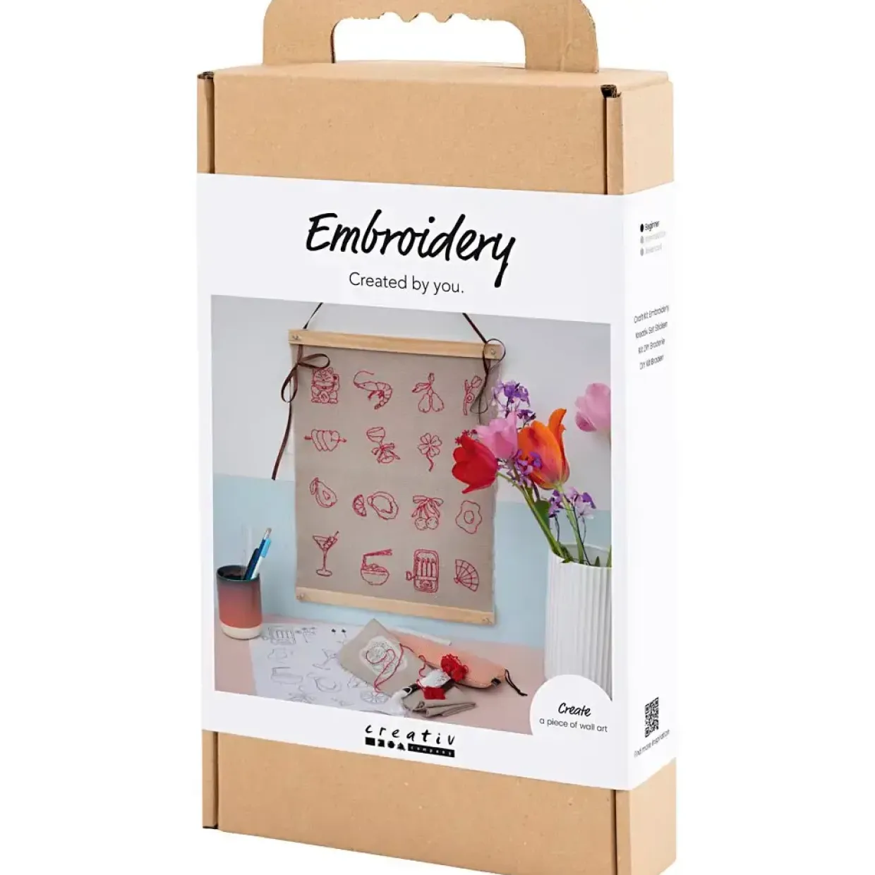 DIY Kit Broderi, ophæng, hør, 1 pk.