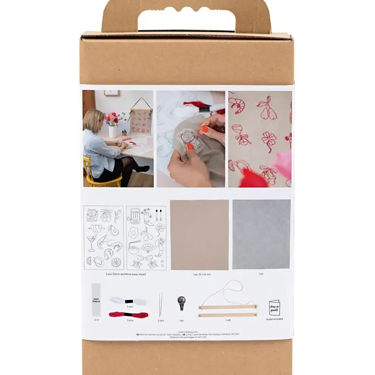 DIY Kit Broderi, ophæng, hør, 1 pk.