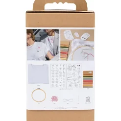 DIY Kit Broderi | t-shirt, hvid | 1 pk.