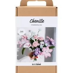 DIY Kit Chenilleblomster, Blomster, pastelfarver - 1 pk
