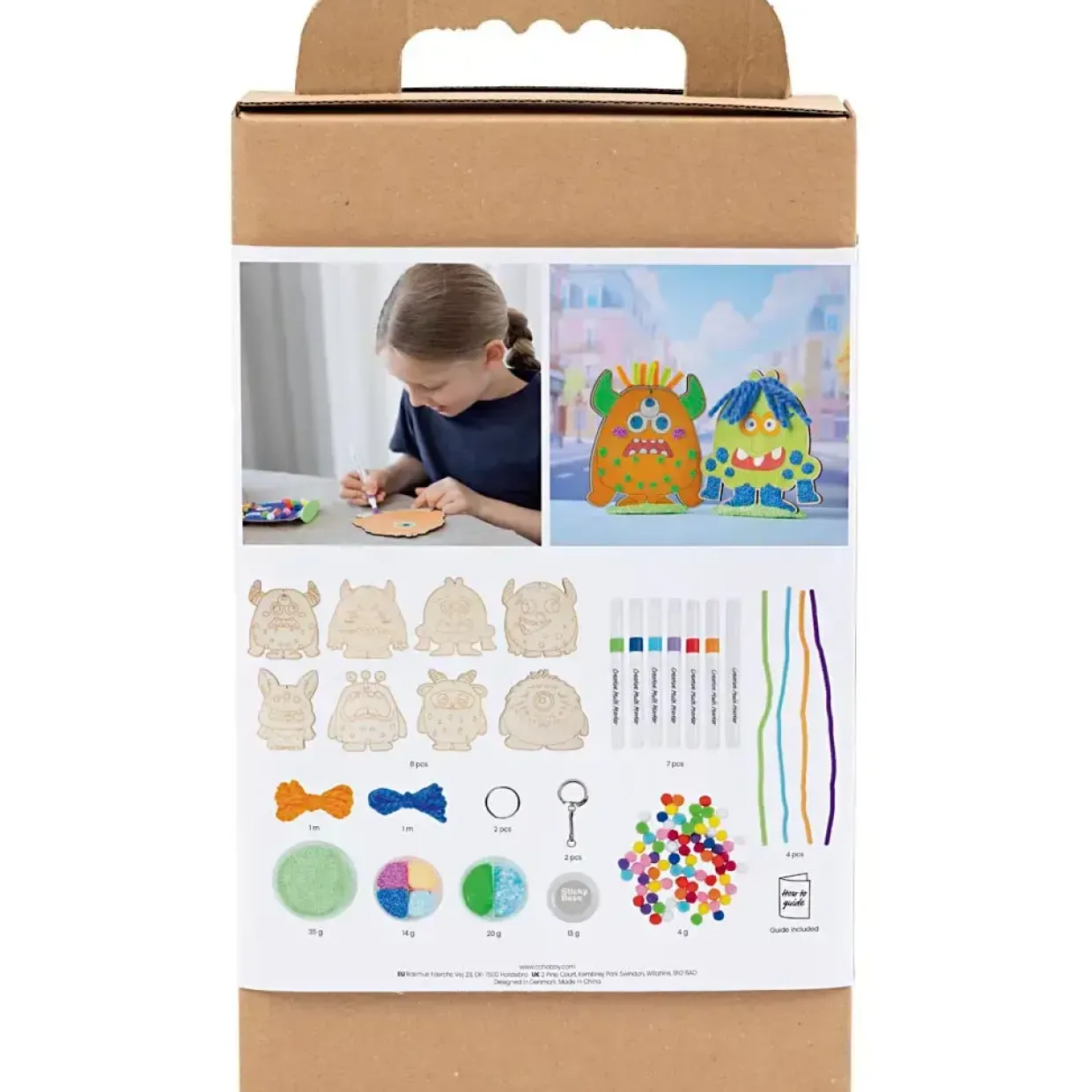 DIY Kit Dekoration | Monstre, colorful, glade farver, stærke farver | 1 pk.