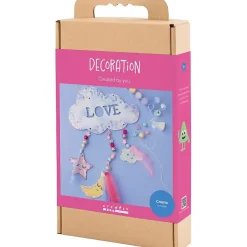 DIY Kit Dekoration | Sky, måne, stjerne, glitterfarver, pastelfarver | 1 pk.