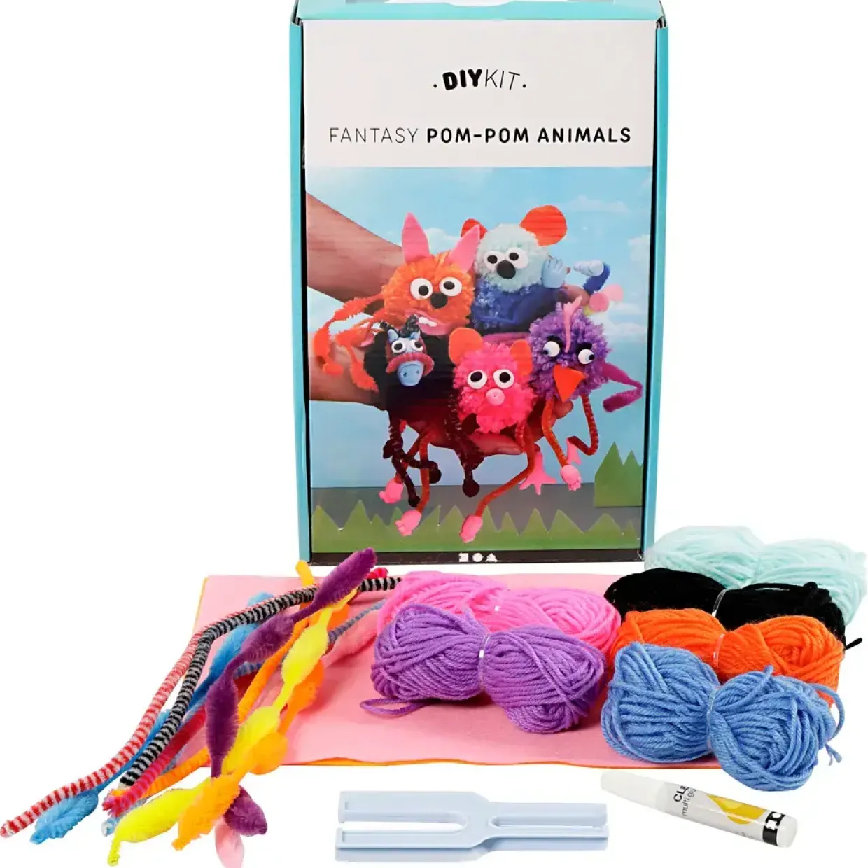 DIY kit dyr af pomponer | materialesæt