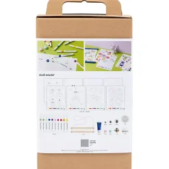 DIY Kit Farvelægning, Sommerfugl og robot, glade farver - 1 pk
