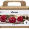 DIY Kit Hækle bløde julekugler, rød