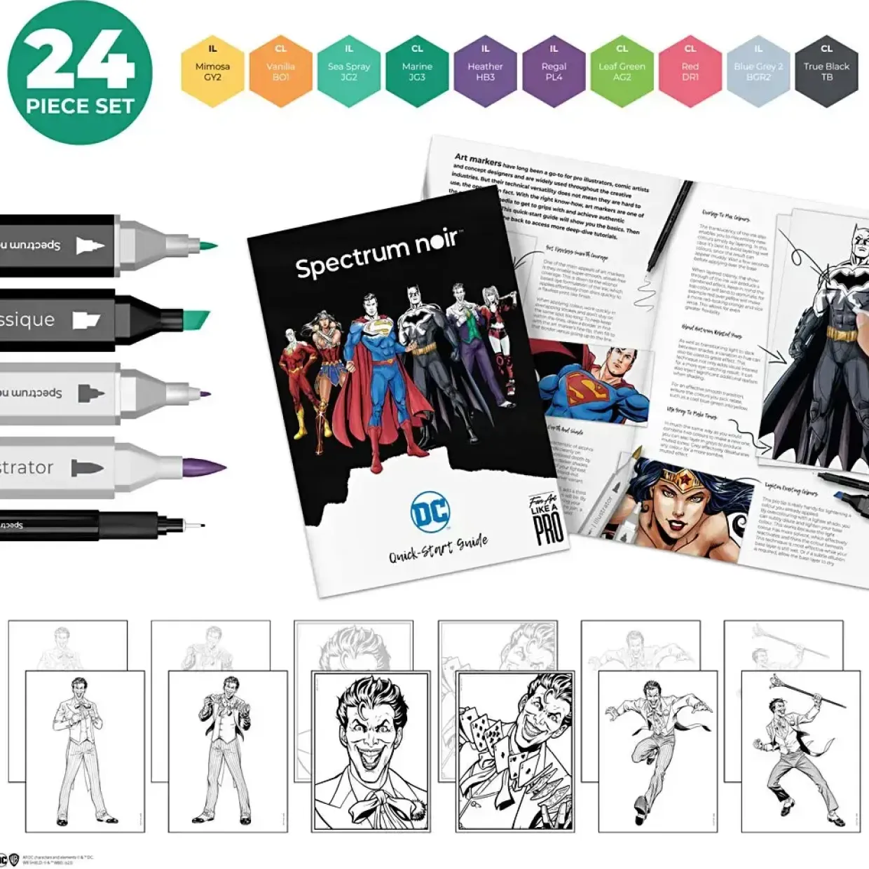 DIY Kit Illustration Helte og skurke: Joker ass. farver
