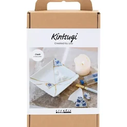 DIY Kit Kintsugi, Fad, blå, guld, hvid - 1 pk