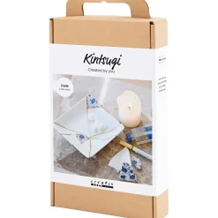 DIY Kit Kintsugi, Fad, blå, guld, hvid - 1 pk