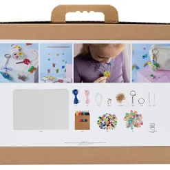DIY Kit Krympeplast - til 12 pers, Uro, halskæde, armbånd, nøgleringe, ass. farver, 1 pk.