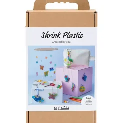 DIY Kit Krympeplast - til uro, halskæde, armbånd, nøgleringe, ass. farver, 1 pk.