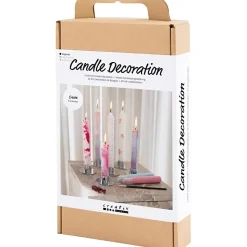 DIY Kit Lysdekoration, Dekorerede kronelys, hvid