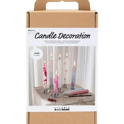 DIY Kit Lysdekoration, Dekorerede kronelys, hvid