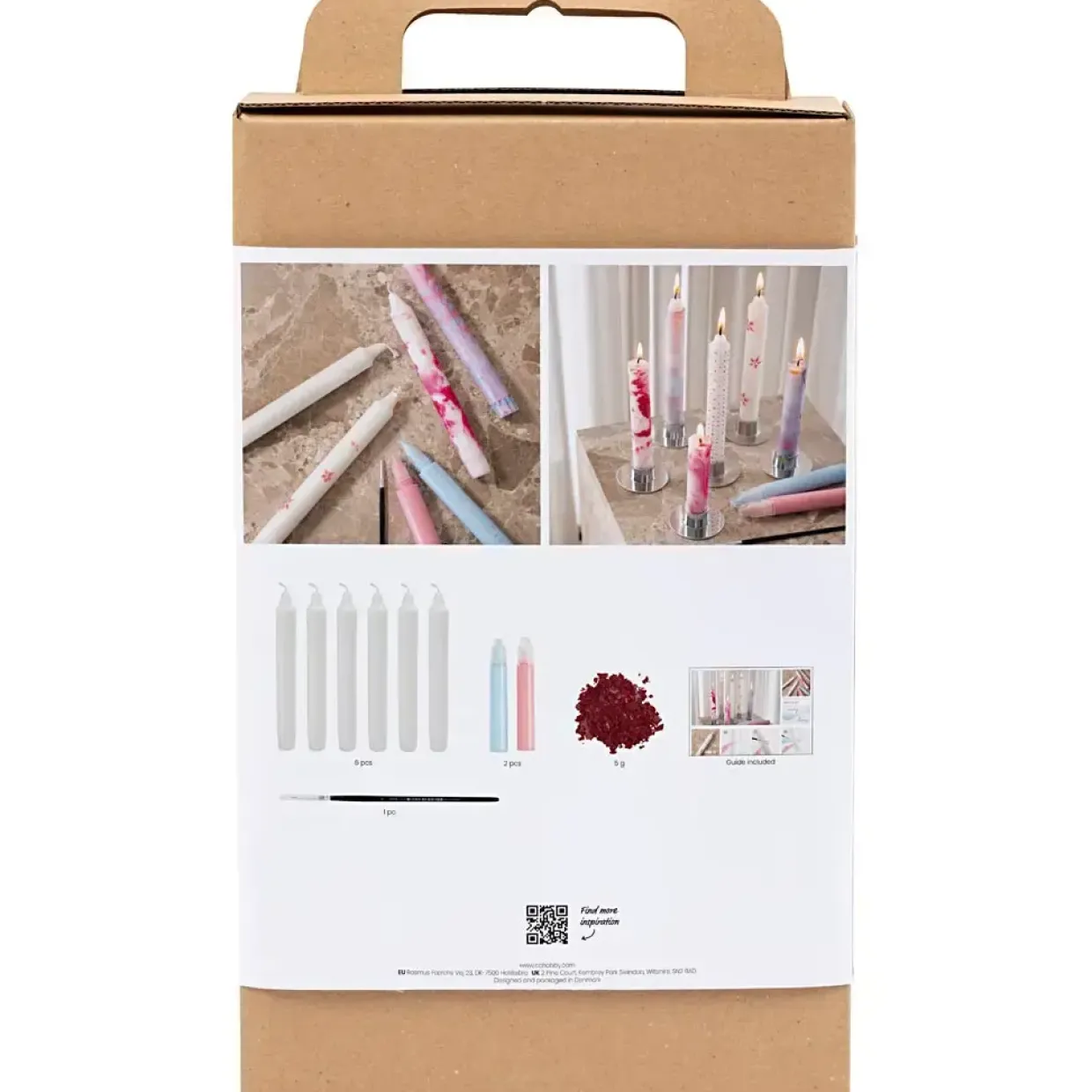 DIY Kit Lysdekoration, Dekorerede kronelys, hvid