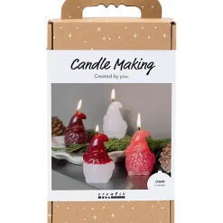 DIY Kit Lysstøbning, Julemand, mat transparent, rød, 1 pk.
