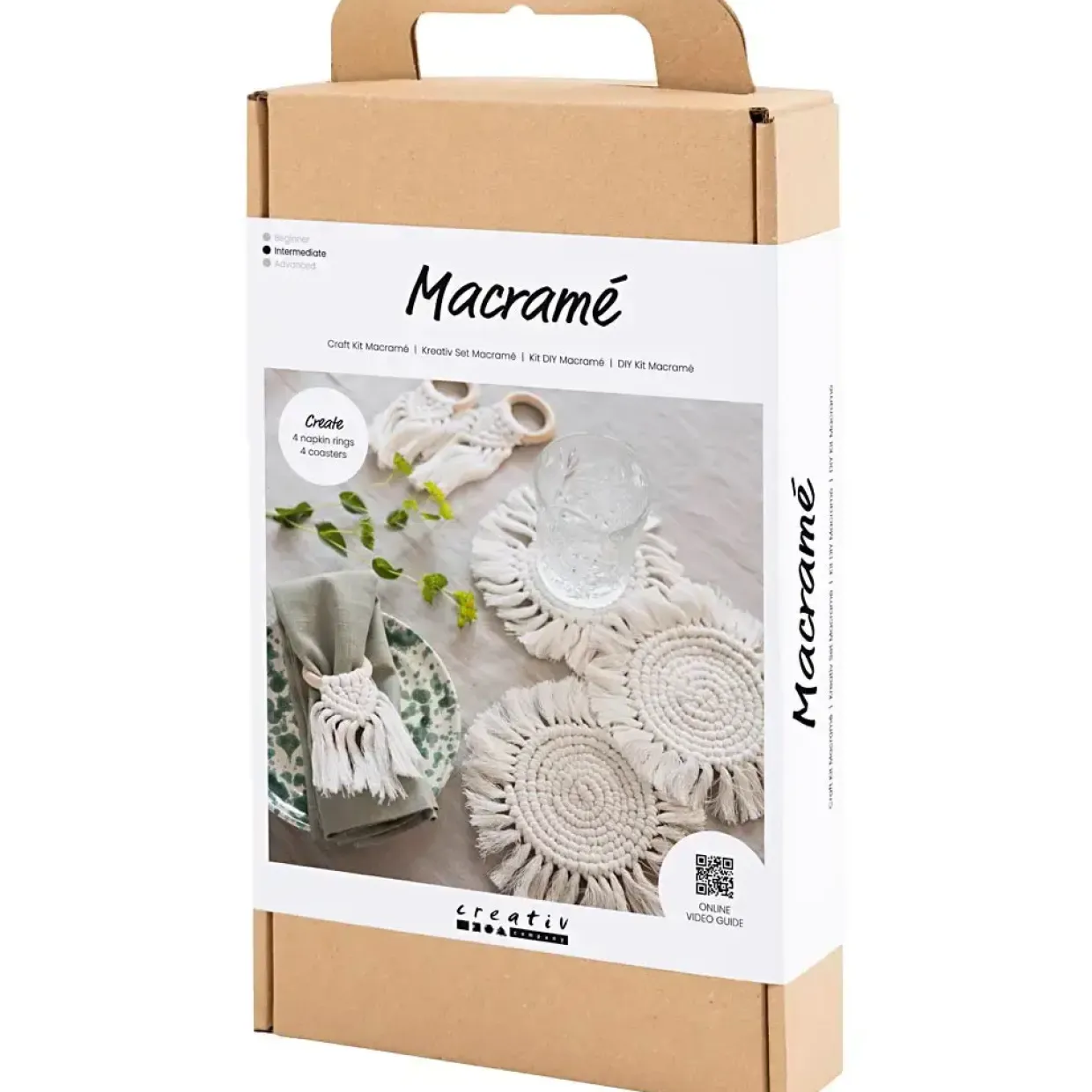 DIY Kit Macramé Borddekoration off white